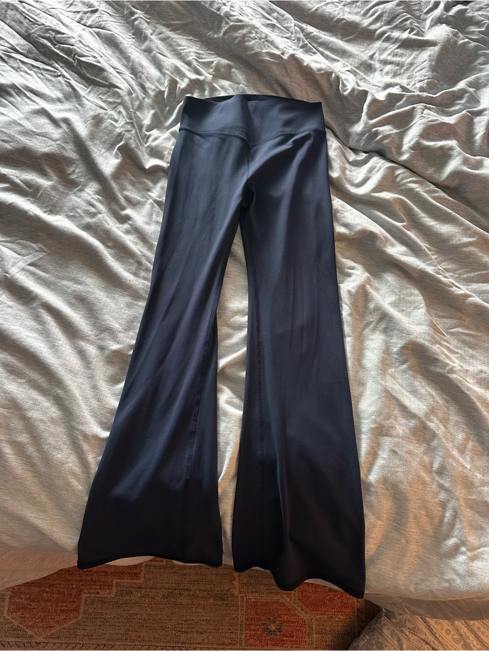 Fabletics navy blue high waist flair leggings